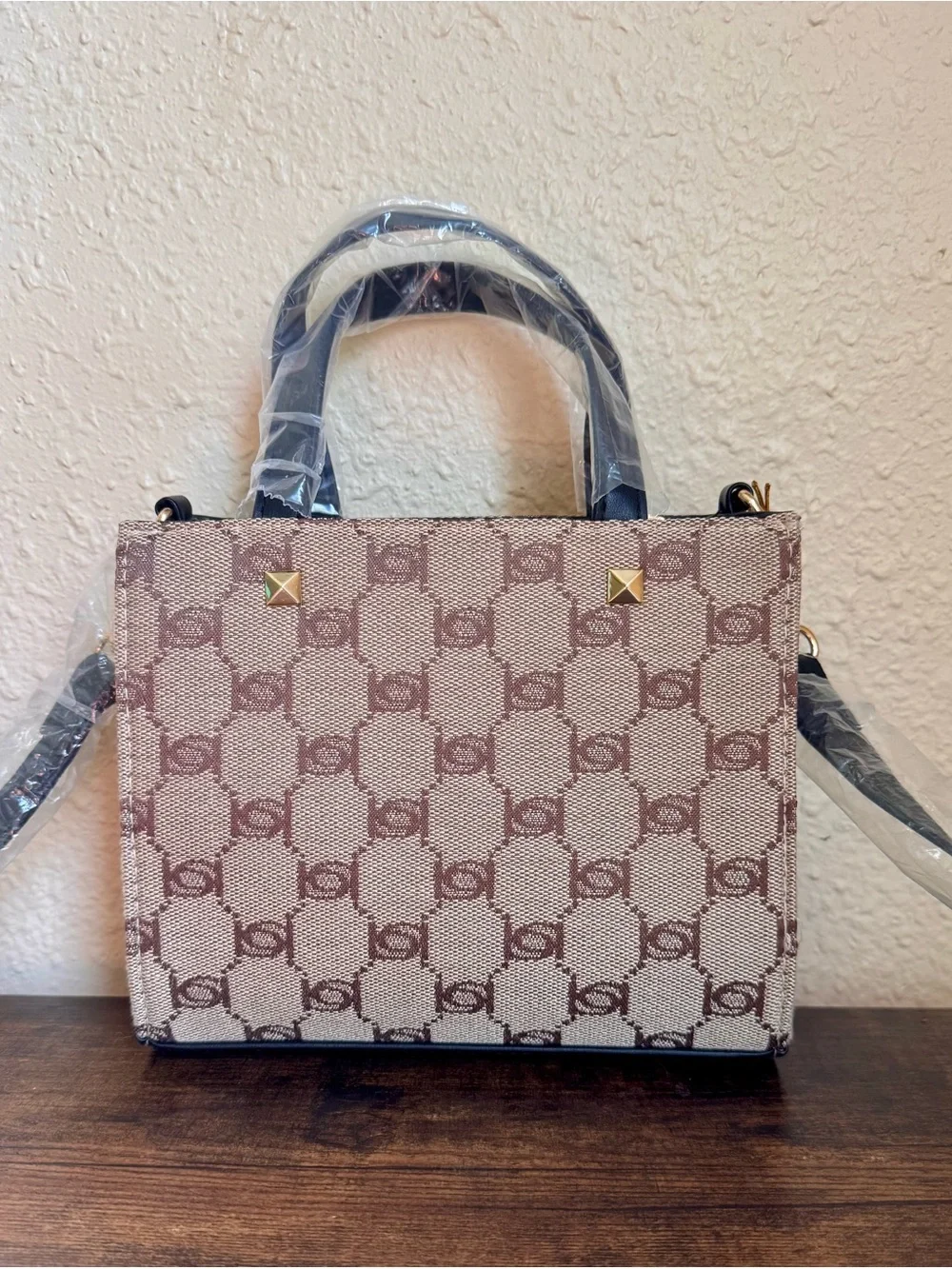 bebe Logo Tallula Mini Satchel with Black Accents